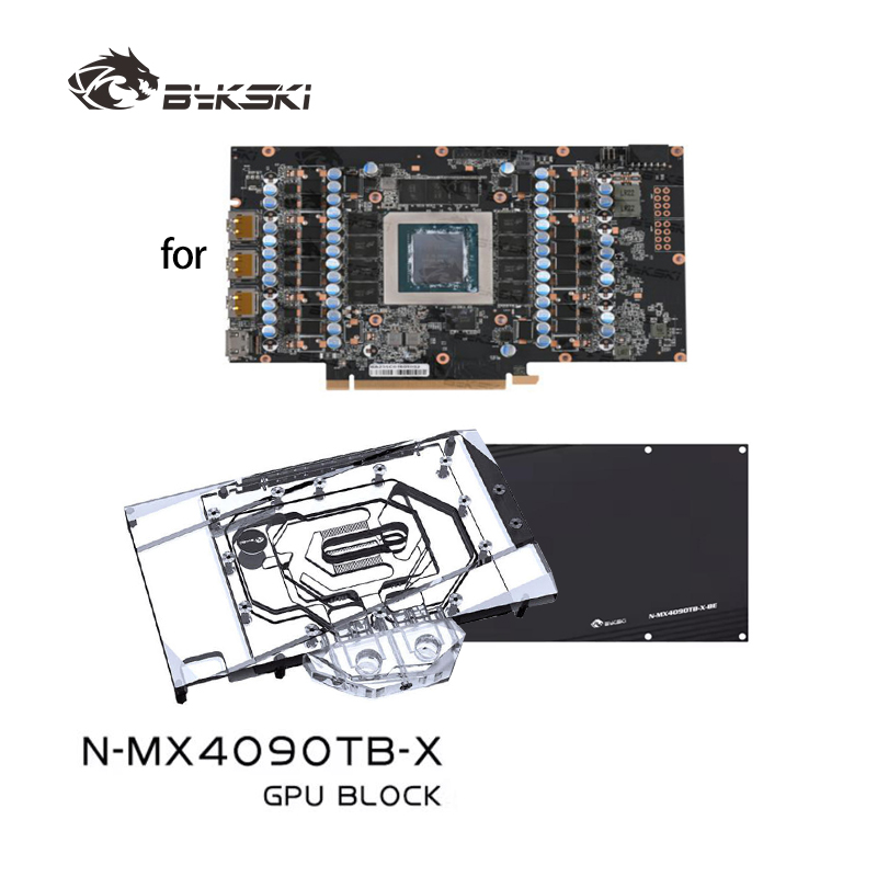 Rtx 4090 Water Block Full Cover - บล็อกระบายความร้อนด้วยน้ำ Bykski N-MX4090TB-X สำหรับการ์ดจอ MAXSUN GeForce