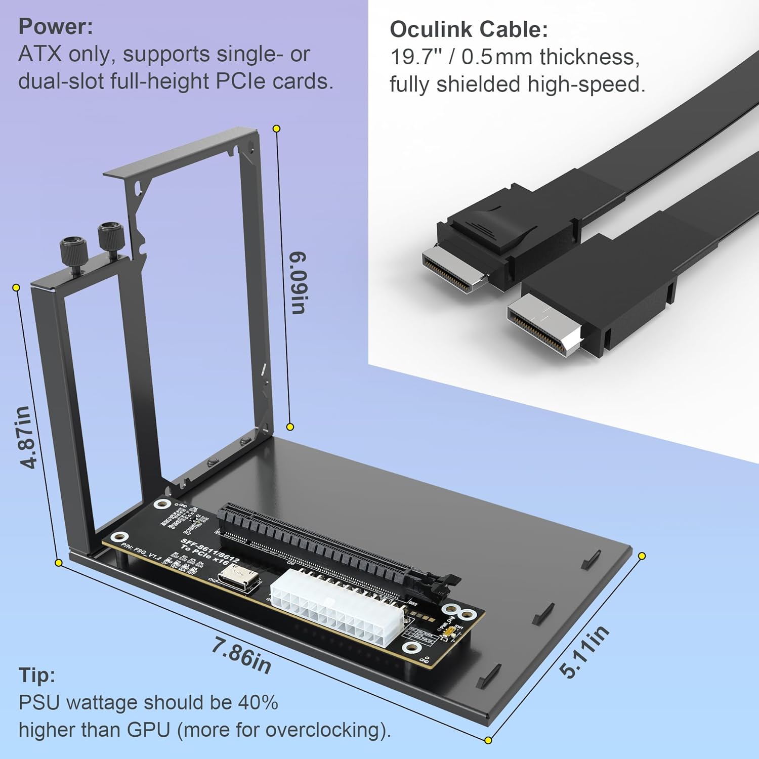 แท่นเชื่อมต่อ EGPU PCIe 4.0 X4 - Oculink Gpu Dock Station บทวิจารณ์และราคา